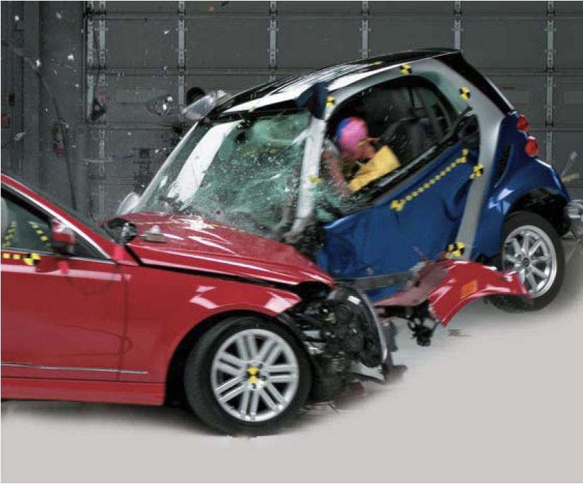 Head on Smart Car Wreck