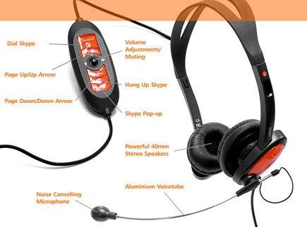  headset with good-sized 40mm speakers, perfect not just for Skype, 