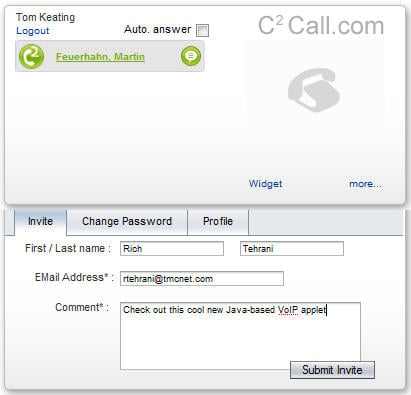 C2Call VoIP Widget