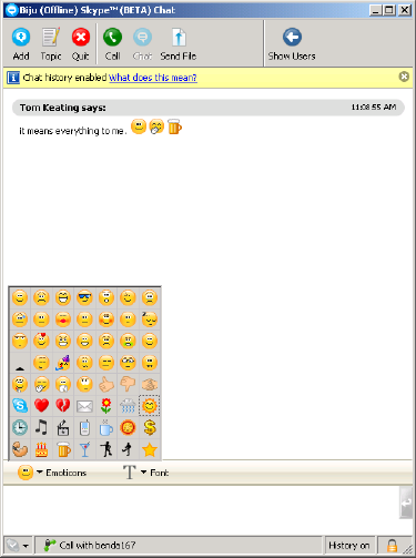 skype emoticons pictures. The chat features emoticons