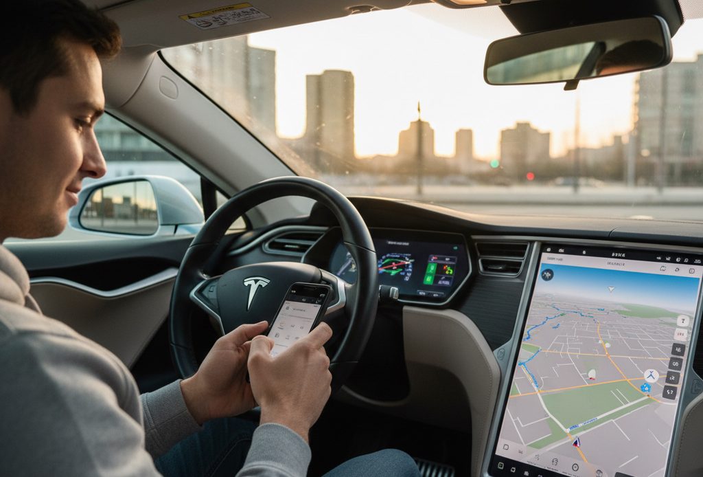 Elon Musk Says Tesla Is ‘Almost Ready’ to Allow Texting While Using Full Self-Driving