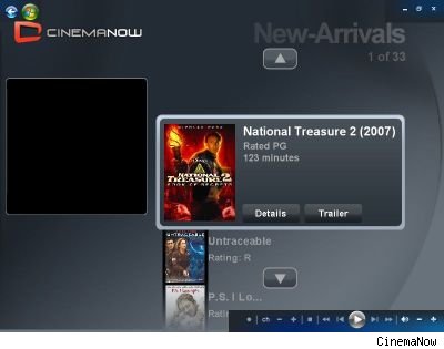 CinemaNow on 'Microsoft Media Center Edition