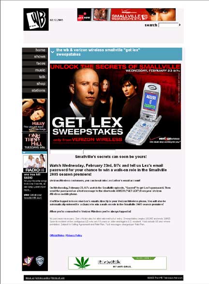 Get Lex Verizon's Smallville Sweepstakes