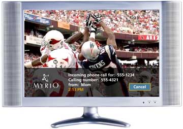 Streaming TV video feed with CallerID popup