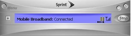 Sprint EVDO Mobile Broadband connection software