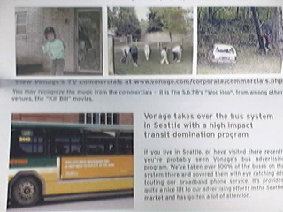 Vonage TV ads in newsletter